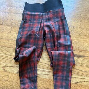 Ultracor plaid leggings with black piping, size XS